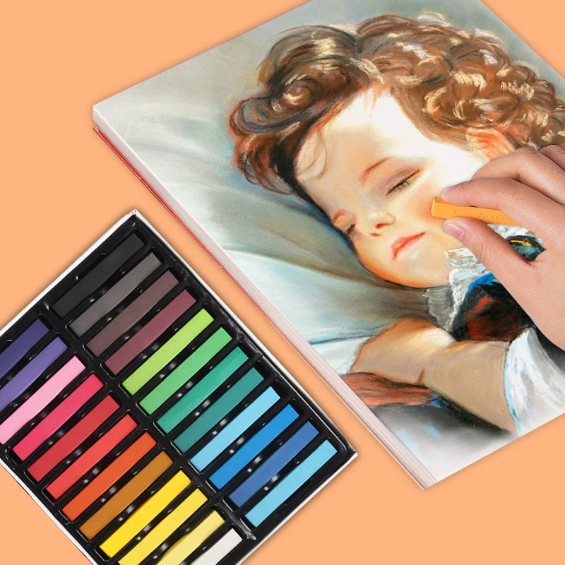 Crayons Soft Dry Pastel 6/12/24/36 Colors/Set Art Drawing Set Chalk Color Crayon Brush Stationery for Students Art Supplies colored crayons