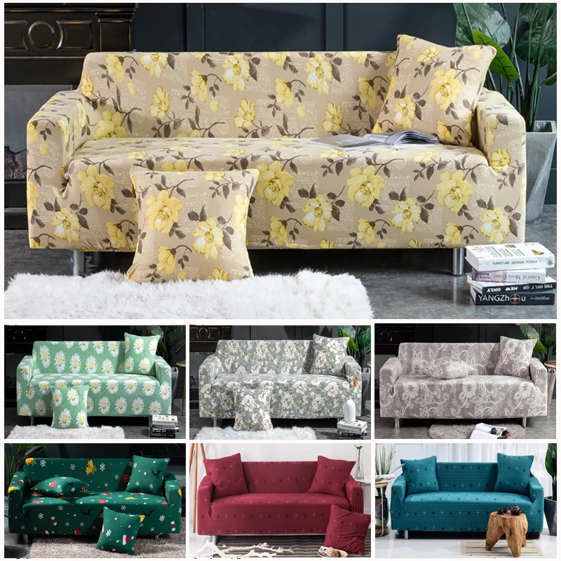 

Non-slip Sectional Slipcover Elastic Stretch Couch Cover All-inclusive L-shape Armchair Sofa Covers For Living Room 1/2/3/4 Seat