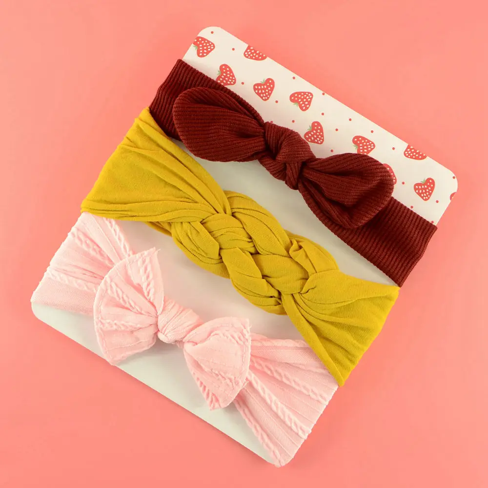 

3Pcs/Set Cute Newborn Baby Headband For Girls Baby Bows Baby Turban Hair Band Accessories Ozdoby Do Wlosow Baby Haarband
