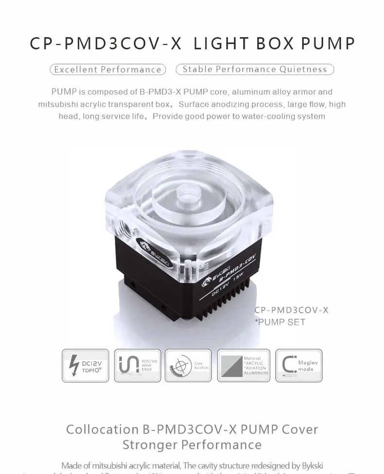 Bykski CP-PMD3COV-X ddc bomba dc12v 15w alto-elevador