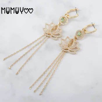 

2020 new high-quality charm temperament personality fashion golden lotus removable multiple wearing earrings female gift