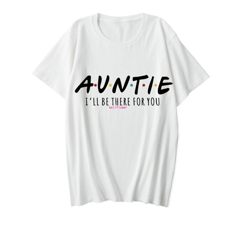 Auntie, хлопковая футболка, женская, черная, с буквенным принтом, повседневные футболки, подарок для ребенка, для беременных, для мамы, для мужчины, с коротким рукавом, вечерние, для беременных, плюс размер - Цвет: white