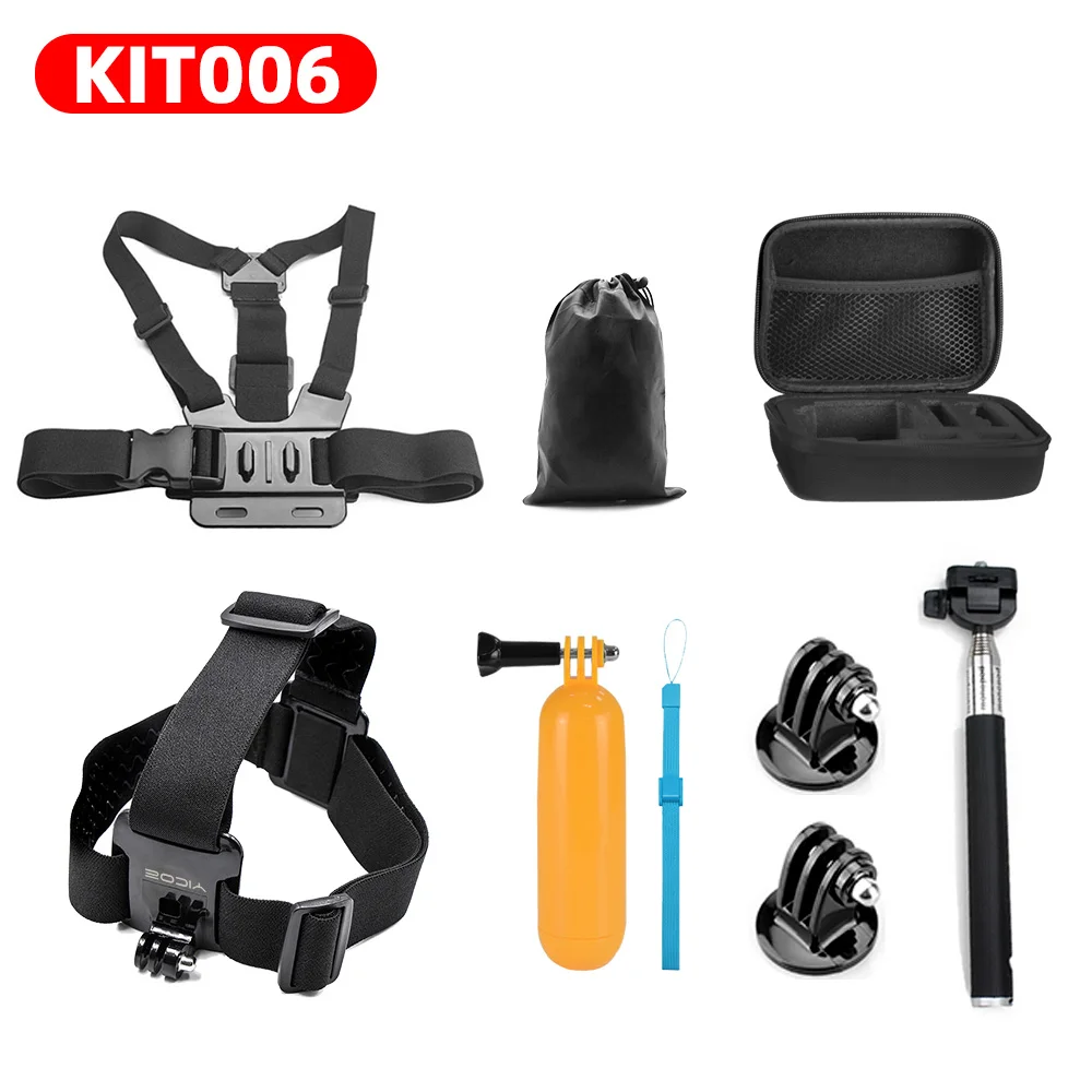 Для GoPro hero 7 6 5 4 3 комплект аксессуаров для спортивной экшн-камеры штатив для селфи для SJCAM Xiaomi Yi 4k mijia нагрудный ремень на голову - Цвет: KIT006