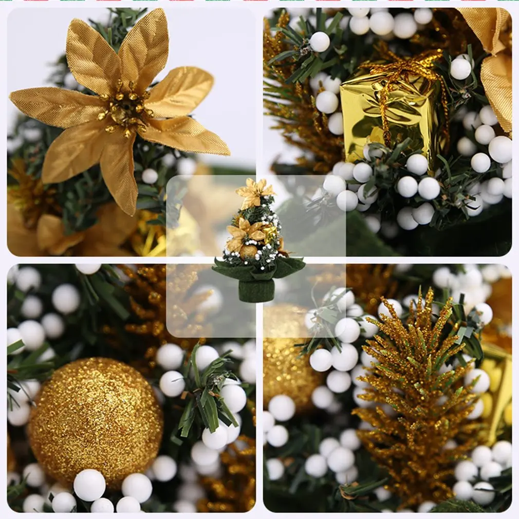 Mini Artificial Christmas Tree Indoors Decorations Small Pine Tree Holiday New Year Festival Party Ormament Decorations