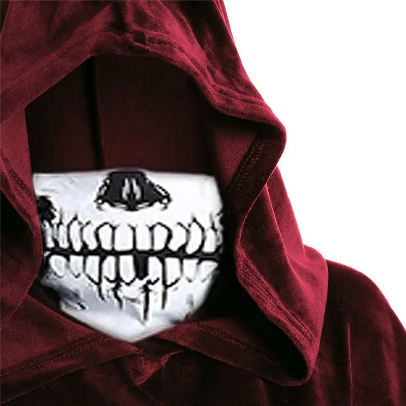 New Costume Halloween Women Fashion Halloween Cloak Skull Mask Print Hooded Cape Coat Vintage Women Tops Outwear 4S11 (26)