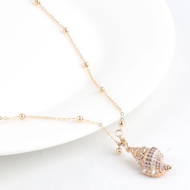 Boho Conch Shell Necklace Shell Gold Shell Chain Necklace Women ...