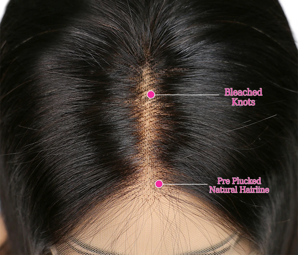 Бесклеевой кружевной парик для черных женщин, Длинные прямые человеческие волосы, парик из индийских натуральных волос, предварительно выщипанные кружевные передние парики из человеческих волос