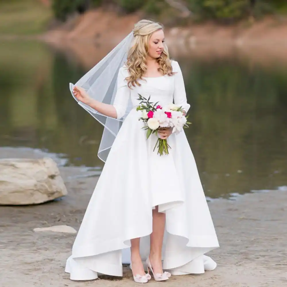 High low hemline wedding dress Clearance