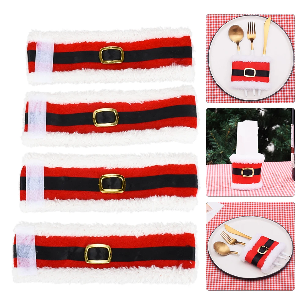 4 шт./лот Рождественский ужин рождественские украшения Санта одежда Салфетка