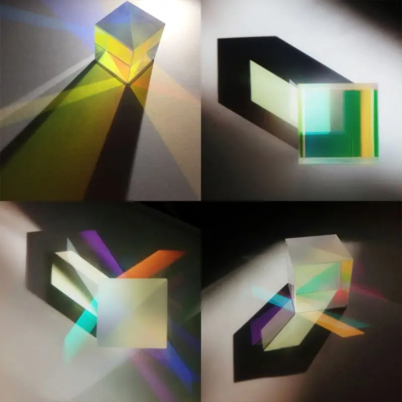 Комбинированный сплиттер крест дихроический куб RGB Призма Оптическое стекло треугольная призма для обучения светильник физика спектра 20 мм