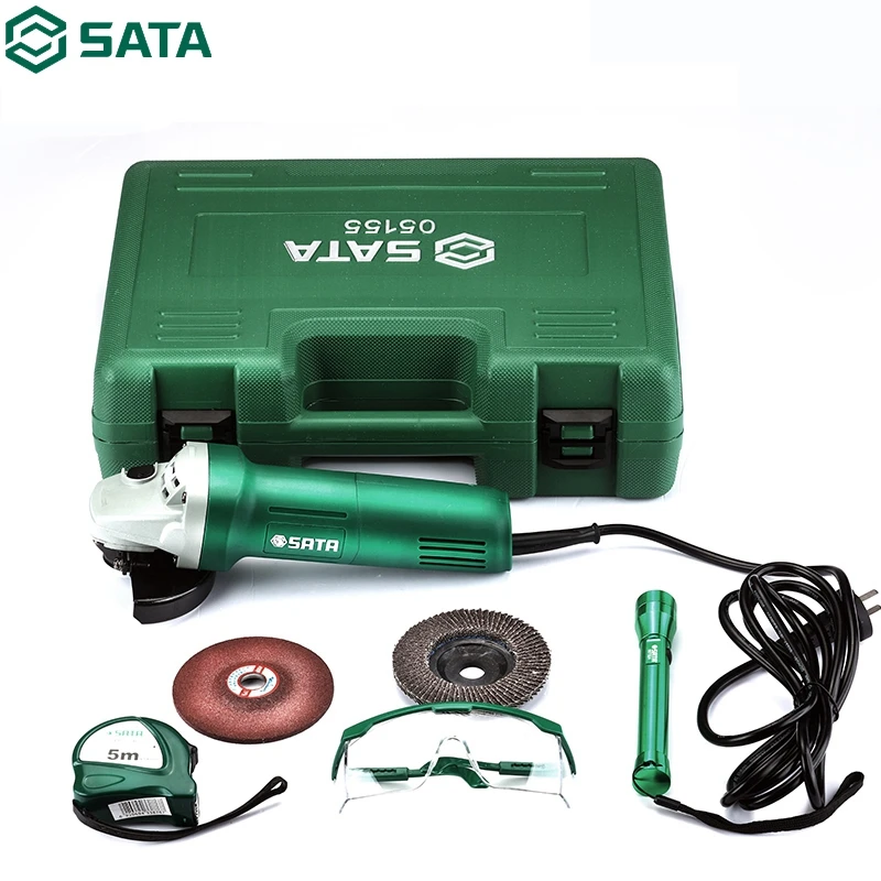 SATA 8pcs Multifunction Angle Grinder Kit 220V Household 750W Wheel Cutting Machine Polishing Grinder SATA 8pcs Multifunction Angle Grinder Kit 220V Household 750W Wheel Cutting Machine Polishing Grinder