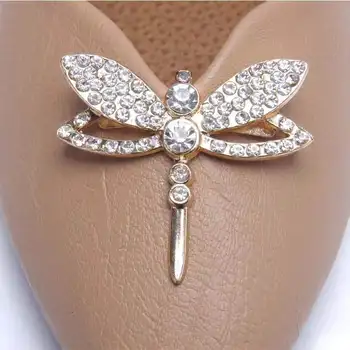 

2pcs Luxury Rhinestone Shoes Buckle Fashion Crystal Elegant Shoe Clips For Decorating Gold Shoe Decorations For Women Girl