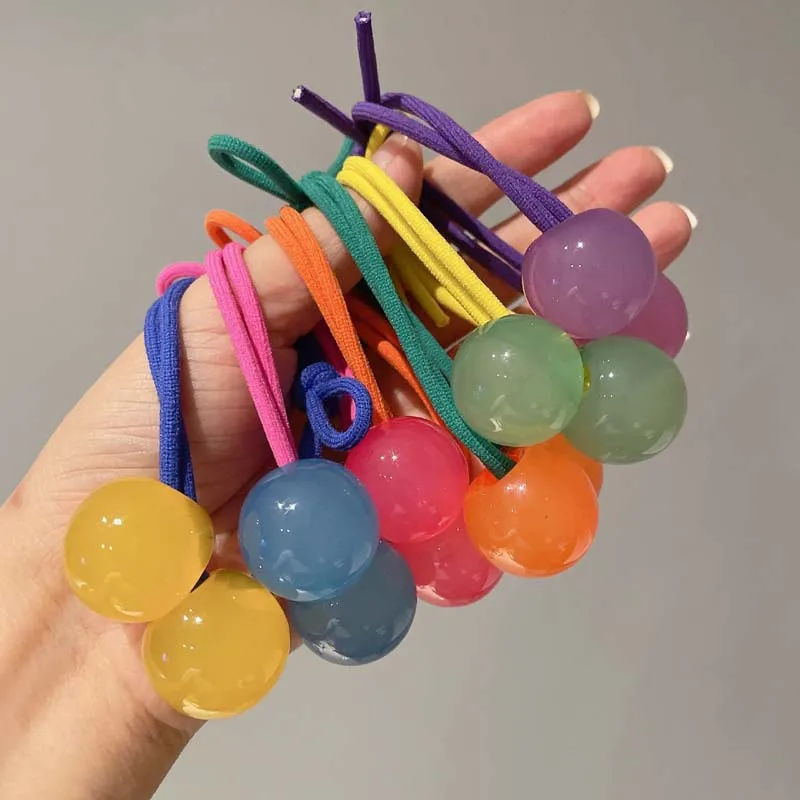 Crystal Ball Hair Rubber Band Hair Ties Balls Elastic Band Ball