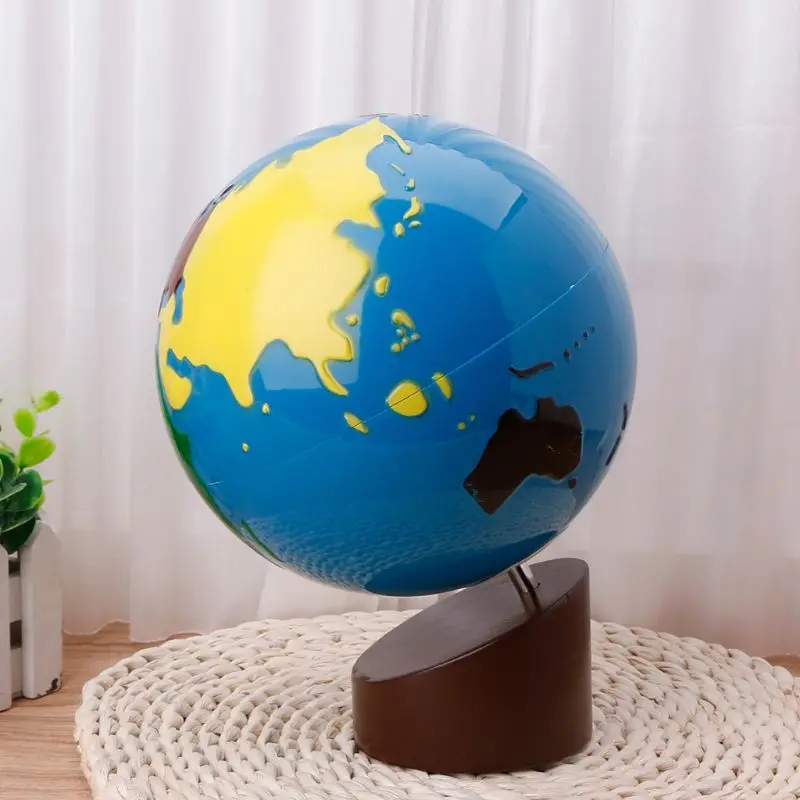 

Montessori Geography Material Globe Of World Parts Kids Early Learning Toy