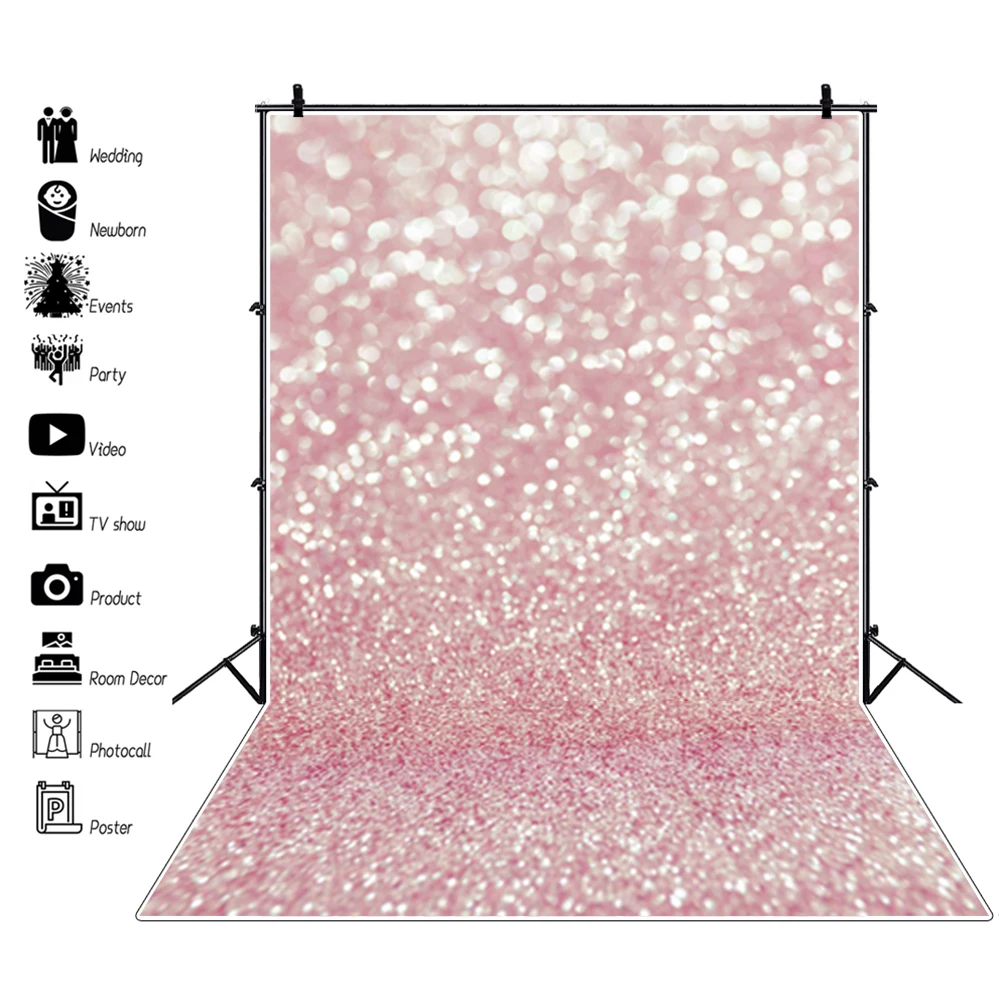 Dreamy Light Bokeh Glitter Love Heart Wood Floor Photography Backdrop Baby Newborn Portrait Photo Background photo backdrop