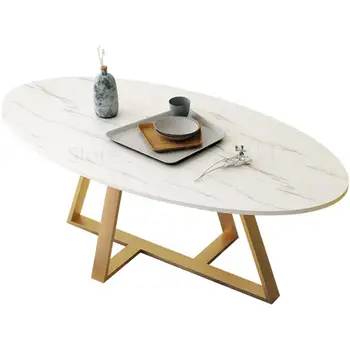 

Nordic Coffee Table Simple Modern Creative Oval Ins Wind Small Apartment Small Coffee Table Iron Home Living Room Low Table