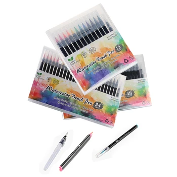 

WATER COLOR PEN Watercolor Brush Pens Art Marker Pens for Drawing Coloring Books Manga Calligraphy School WATER BASED ,WASHABLE