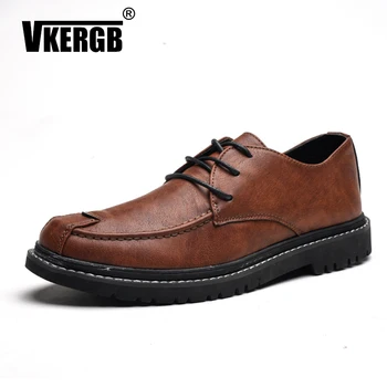 

Vkergb Fashion Men Oxfords Dress Wedding Top Quality Bullock Shoes Carved Genuine Leather Shoes Bullock Male British Breathable