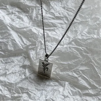 

RUIYI European American Personalized Cold Wind Necklace Women Simple Niche Sweater Chain Chokers 925 Sterling Silver Necklace