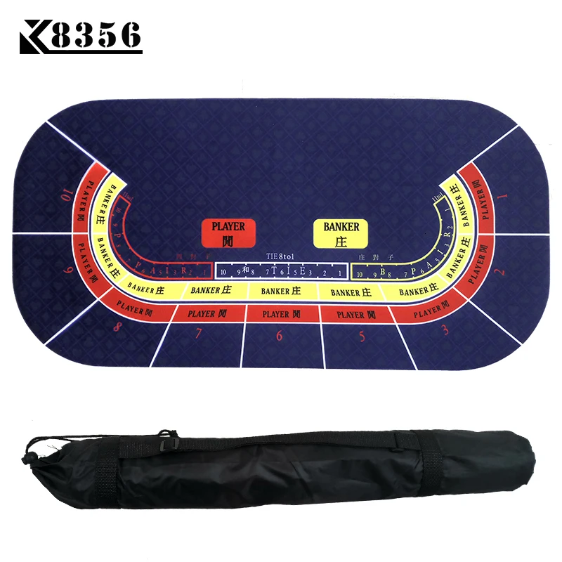 

K8356 120*60cm Texas Hold'em Suede Rubber Baccarat 10 people Table Cloth Poker Table Mat Tablecloth Waterproof Table Game Mat