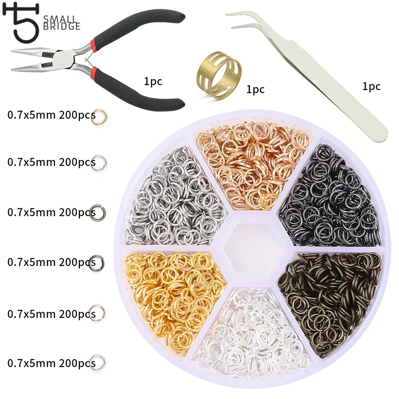 

6 grids Alloy Open Jump Rings kits for Jewelry Making Supplies materials Diy Necklace Jewelry Findings components set with tools