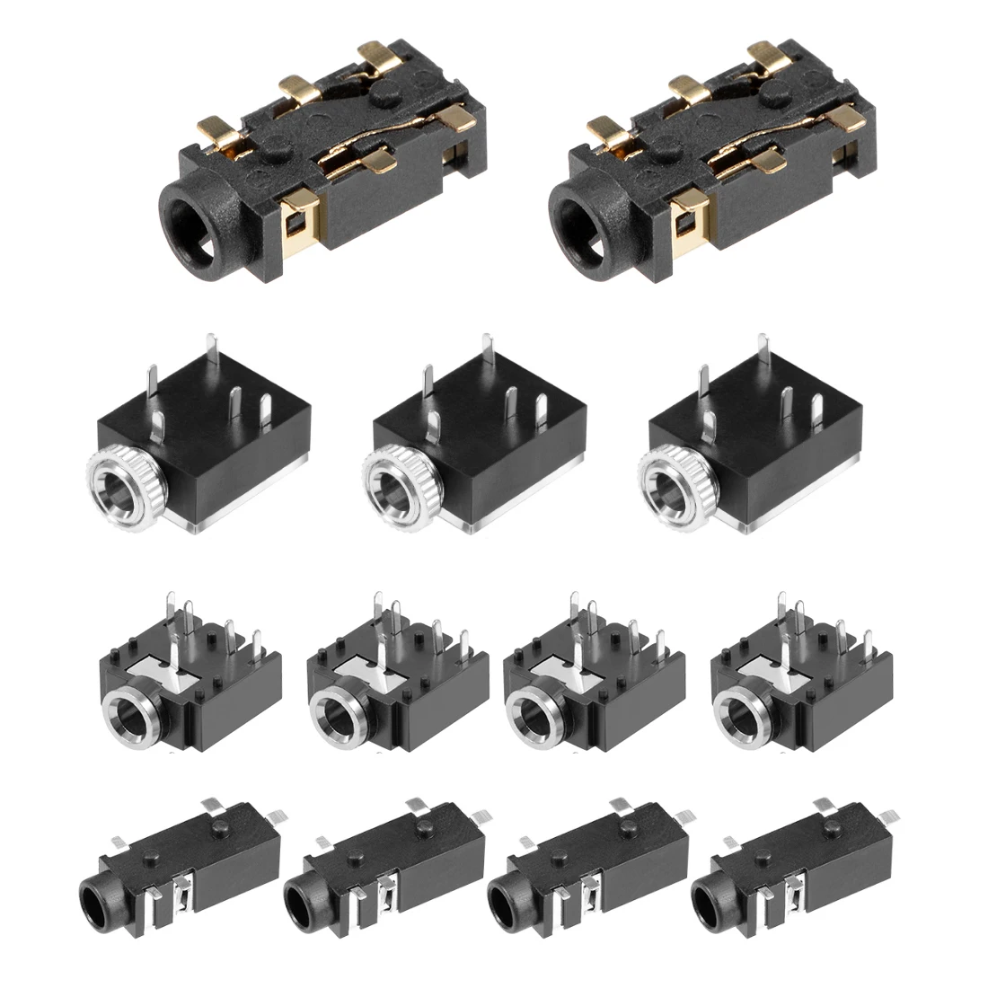 10Pcs Socket Headphone Stereo Jack PCB Mount 3.5mm 5 Pin 6 Pin Audio