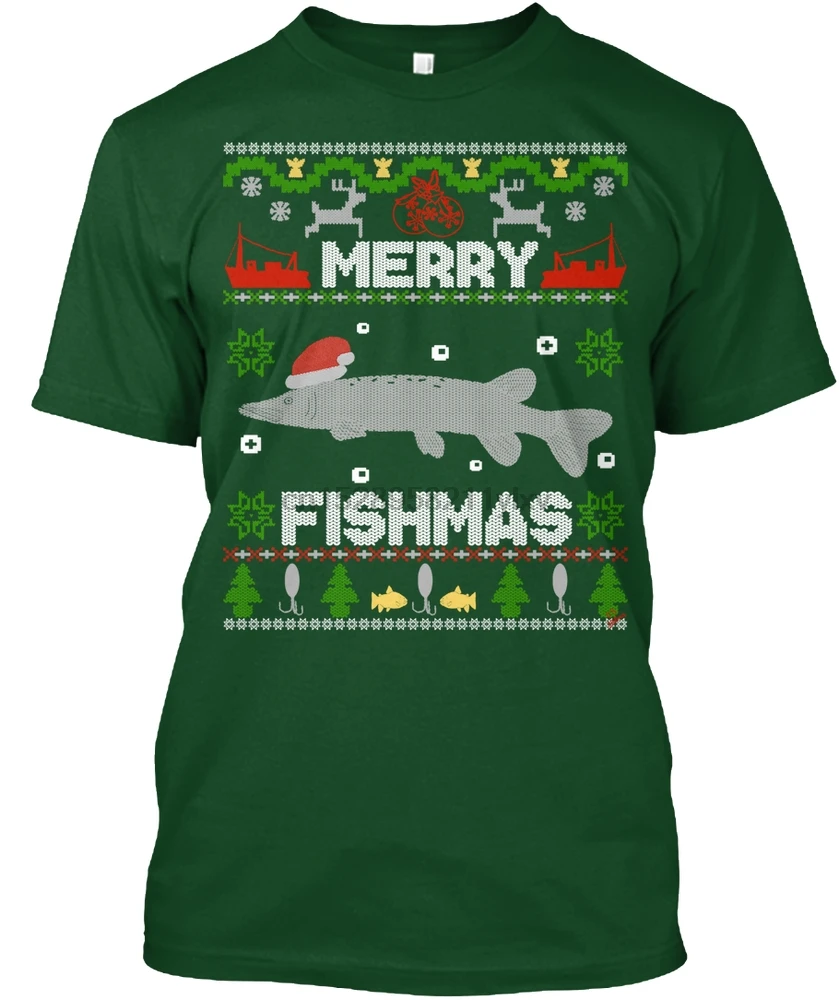 Men t shirt Merry Fishmas tshirts Women t-shirt | Мужская одежда