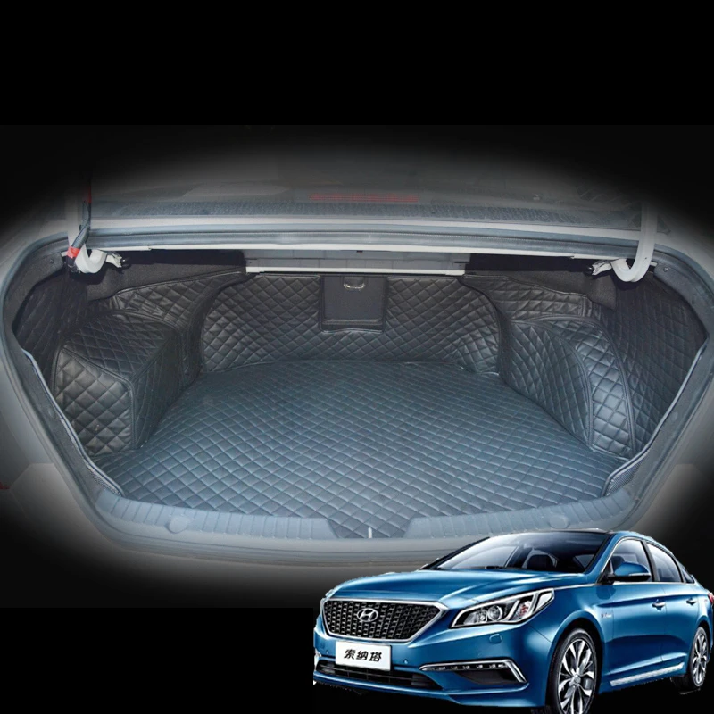 Lsrtw2017 для hyundai sonata кожаный коврик багажника автомобиля подкладка груза 2009 2010 2011 2012