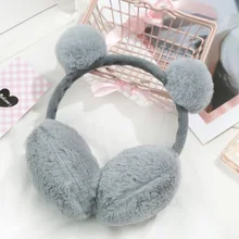 Зимние аксессуары для женщин, теплые плюшевые меховые наушники, Мультяшные модные пушистые меховые наушники для девочек, удобные наушники для взрослых