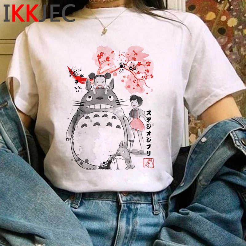 Totoro Studio Ghibli Cute Anime T Shirt Women Harajuku Miyazaki Hayao Kawaii T-shirt Graphic 90s Tshirt Fashion Top Tees Female