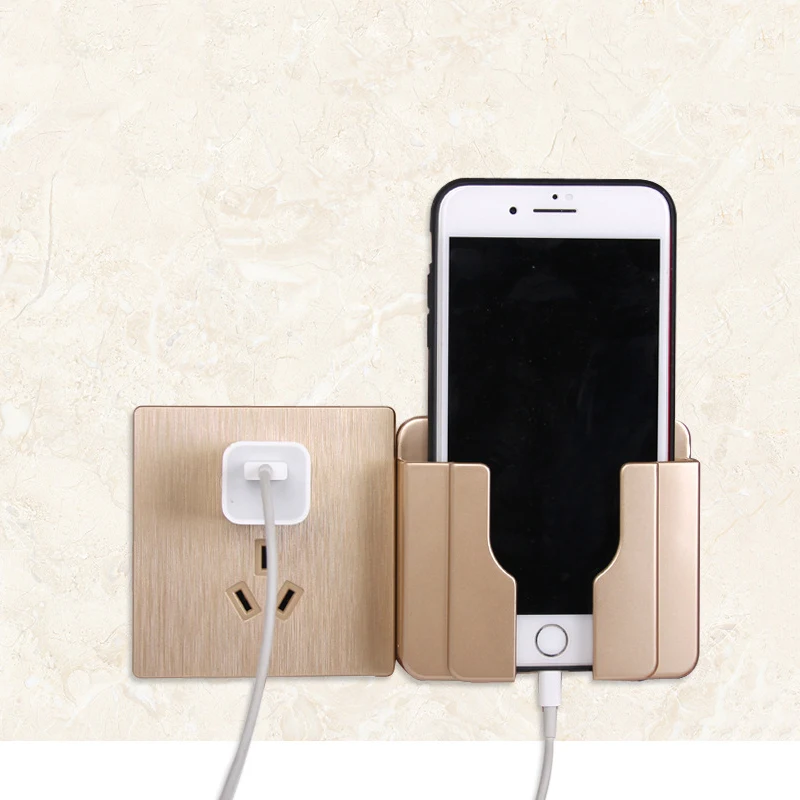 

Wall Mounted Cell Phone Storage Case Bracket Mobile Phone Charging Hanging Holder Box Remote Control Hanger Room Organizer