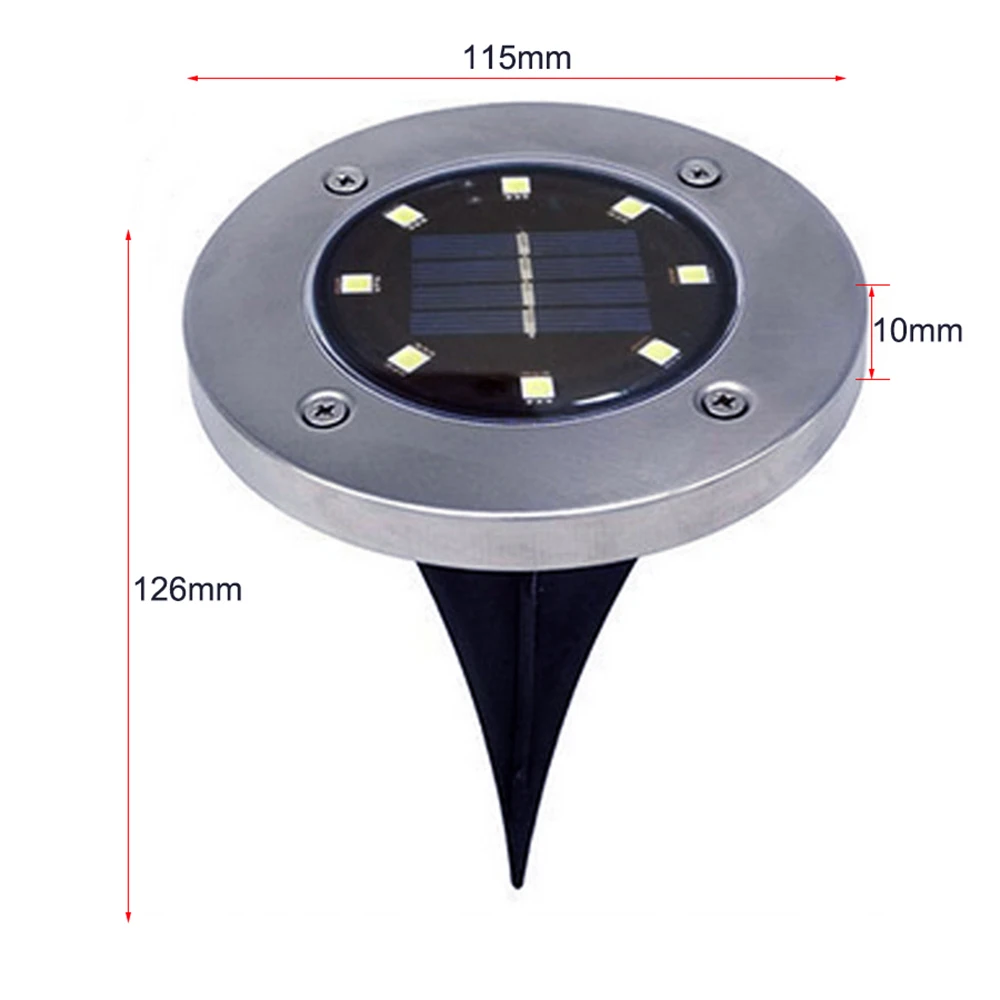 Movido a Energia Conduziu a Lâmpada para Casa Luz à Terra à Prova Luzes com 4 Solar Dwaterproof Água Jardim Caminho Deck - Pces Quintal Garagem Gramado Estrada 8 7 deck luzes com 4 8 pces conduziu