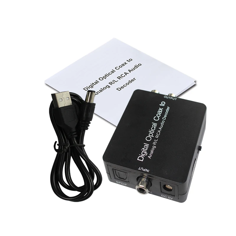 Audio decoder SPDIF Coaxial to RCA for Dolby DTS digital Amplifier Analog Converter amplifier with dc cable audio converter adapter audio converter audio decoder audio converter amplifier