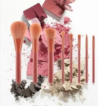 

8 Pcs Orange Soft Professional Makeup Brushes Set Blending Foundation Loose Powder Brush Eyeshadow Lip Brush Cosmetic Brush