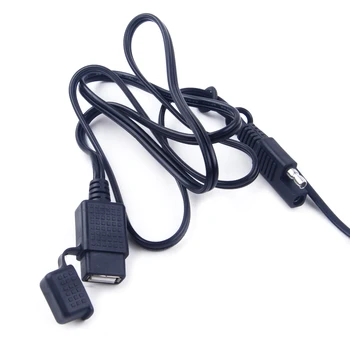 

beler Dustproof Motorcycle SAE to USB Adapter Cable with Waterproof Caps for Cell Phone Charger Car Accessories