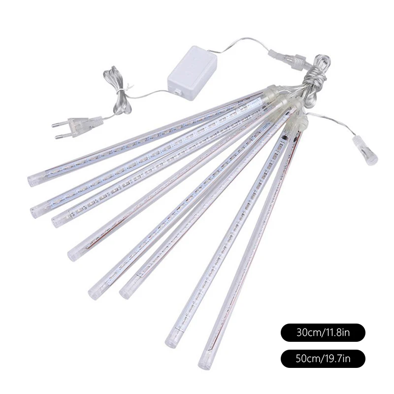 30cm 50cm 8 Tubes Waterproof Meteor Shower Rain LED String Lights Outdoor Christmas Decoration for Home Tree EU/US/UK/AU Plug