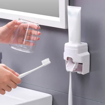 

Automatic Toothpaste Dispenser Wall Mount Toothbrush Holder Lazy Toothpaste Squeezer For Toilet Home Bathroom Accessories