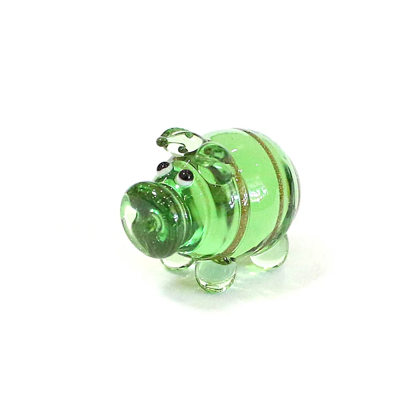 Different Styles Murano Glass Pig Mini Figurines Cute Tiny Animal Craft Ornaments Home Table Fairy Garden Room Kawaii Decoration