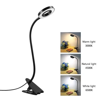 

7W Clamp Headboard Eye Care LED Clip Light USB Rechargeable Office 3 Modes 11 Dimming Brightness Adjustable Flexible Gooseneck