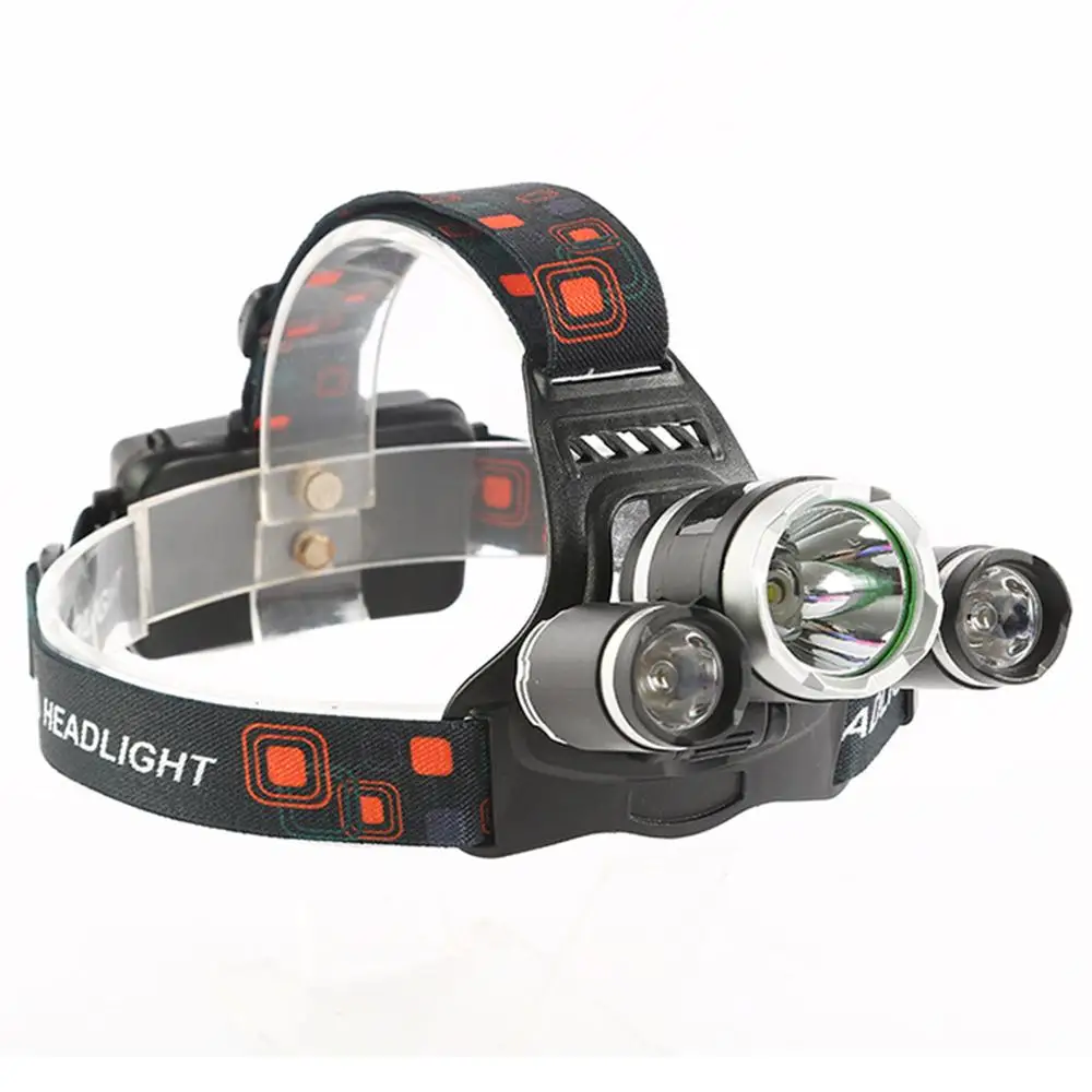 

Headlight with 2x 18650 Battery Fishing Portable 20000LM Durable Super Bright Headlamp Torch Lamp 3 LED Bicycle Bike