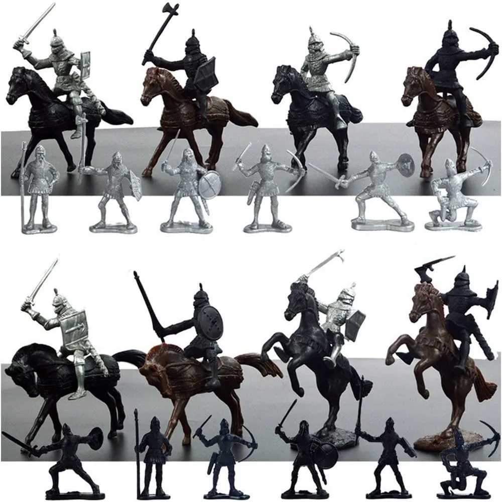 Mittelalterlichen Ritter Warhorse Soldaten Modell Simulation Alte Soldat Kinder 