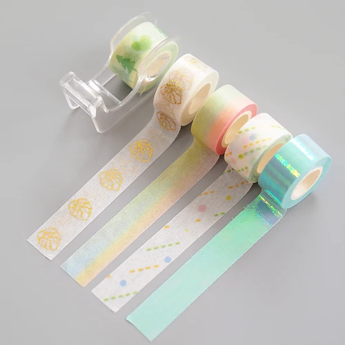 Light green ROWBOE милые канцелярские принадлежности девушка мини ручка и бумажная лента Набор наклеек милый цвет напечатанные декорации kawaii поставки - Цвет: Light green