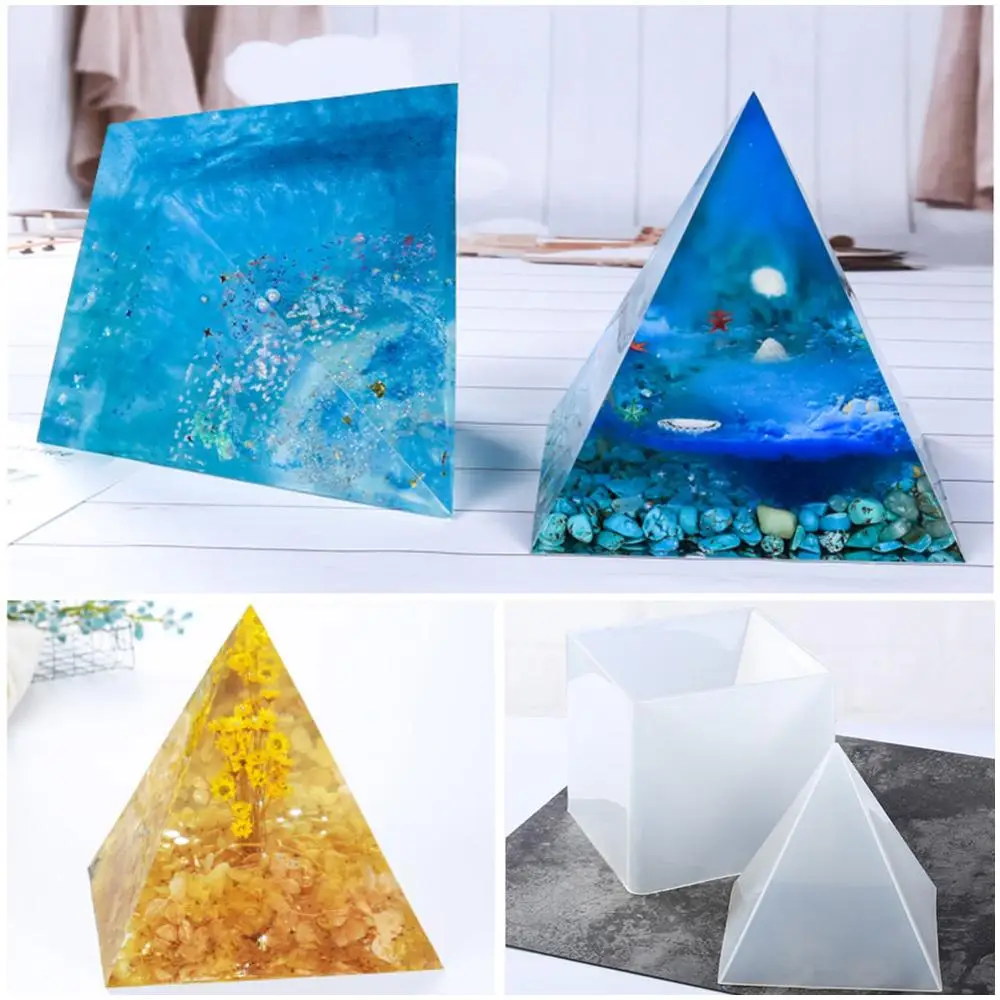 15cm Large Pyramid Shape DIY Silicone Mould Resin Epoxy Casting Jewelry Mold 