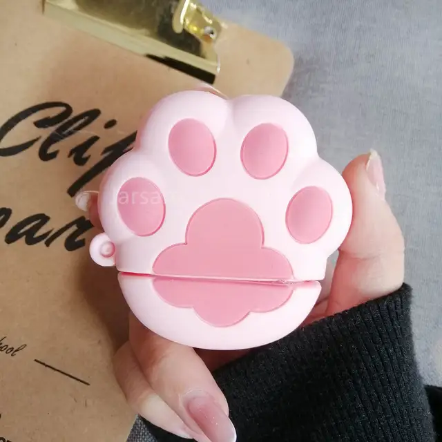 Cartoon For airpods case Silicone Cover For airpods Case Cute Earphone 3D Headphone case Protective 3D Pink cat claw
