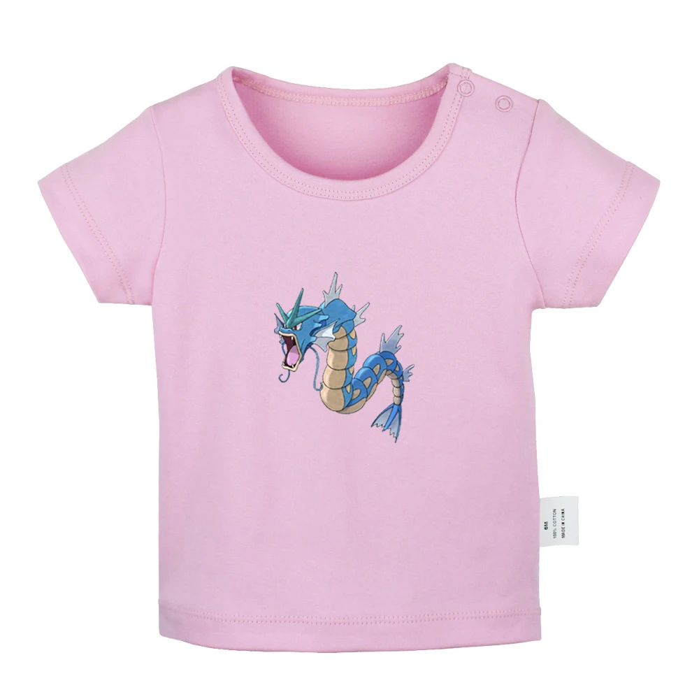 JbBabyYP951D Футболки для новорожденных с рисунком Pokemon Dratini Gyarados Lapras Poliwag; однотонные футболки с короткими рукавами для малышей - Цвет: JbBabyYP951D