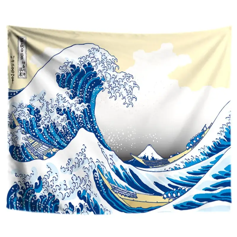 Большая волна Kanagawa гобелен настенный висящий КИТ Arowana настенный ковер гобелен настенная ткань Мандала Бохо покрывало 200*300 см - Цвет: A9-087E