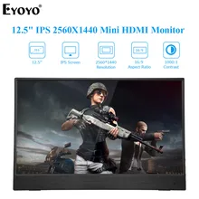 Eyoyo EM12S 12.5 "2560X1440 P IPS Draagbare HDMI monitor Slim Lcd-scherm Gaming Monitor Voor PC laptop XBox PS4 Schakelaar(China)