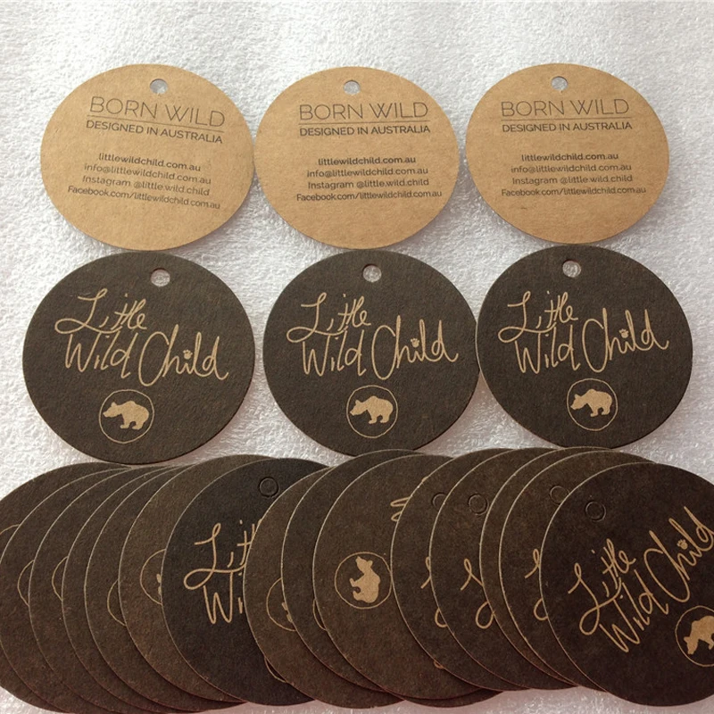 1000pcs kraft paper tag gift box packaging labels double sides printing hang tags with ring seal stickers Dia.50mm - AliExpress Education & Office ...