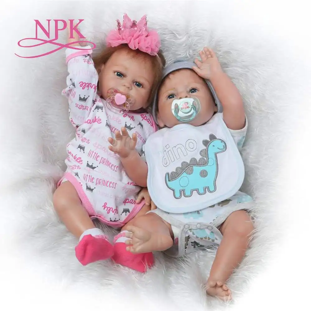 

NPK 20" soft silicone full body Handmad adora Lifelike Baby doll best Christmas gift silicone Bebes Reborn dolls bath toy twins