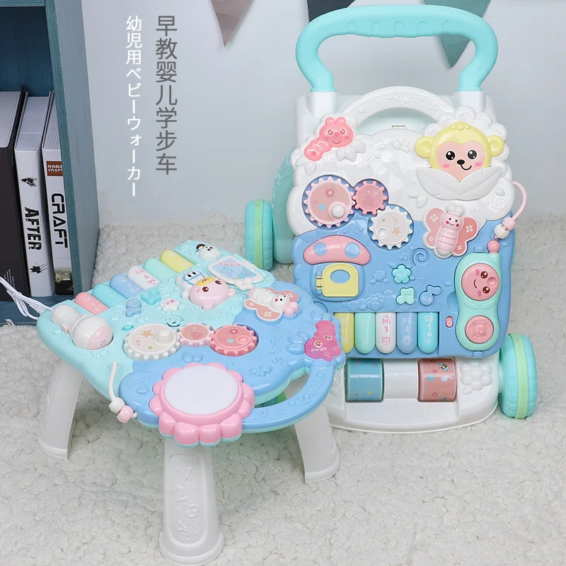 

Baby Walker Cart Multi-functional Anti-Flip Learn Walk Walker Baby Study Table Combined